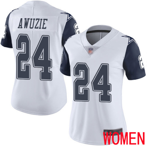 Women Dallas Cowboys Limited White Chidobe Awuzie #24 Rush Vapor Untouchable NFL Jersey->women nfl jersey->Women Jersey